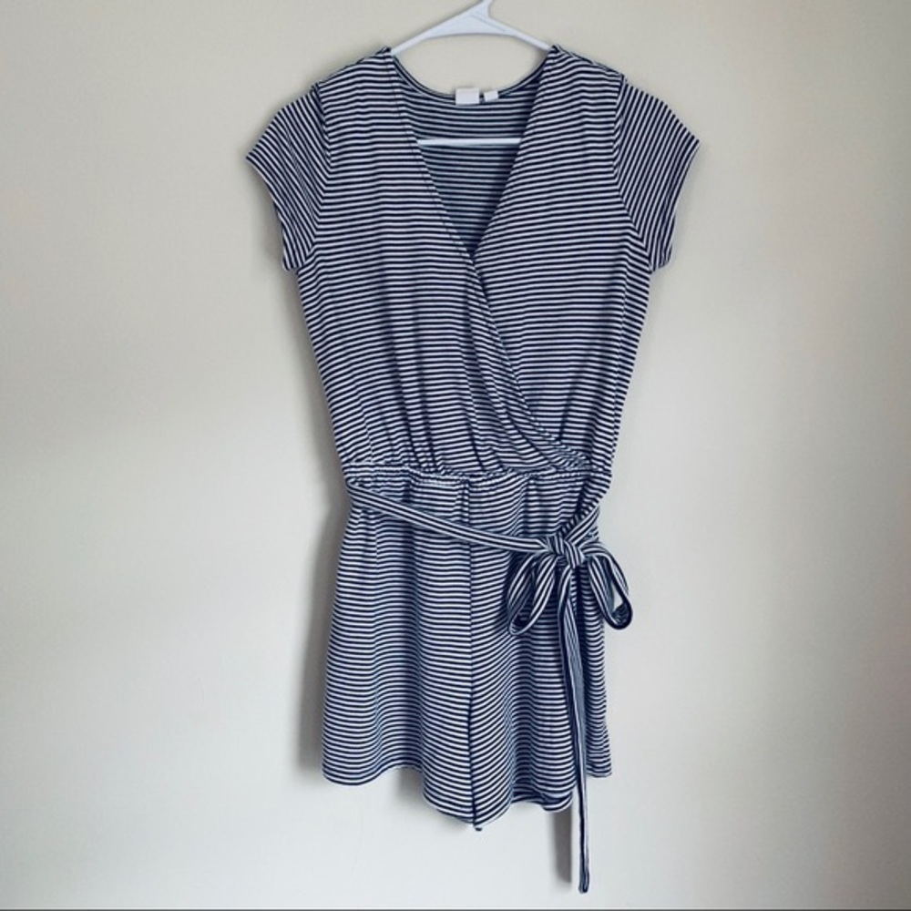 GAP striped wrap tie romper